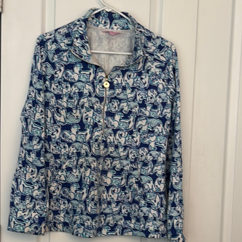 Lilly Pulitzer Blue and White Patterned Top